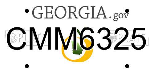 CMM6325 Georgia License Plate