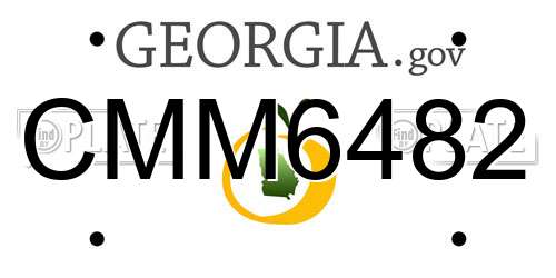 CMM6482 Georgia License Plate