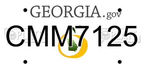 CMM7125 Georgia License Plate