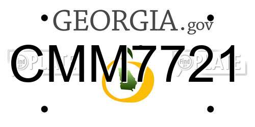 CMM7721 Georgia License Plate