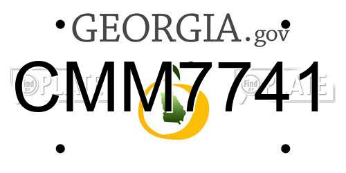 CMM7741 Georgia License Plate