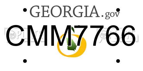 CMM7766 Georgia License Plate