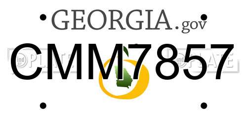CMM7857 Georgia License Plate