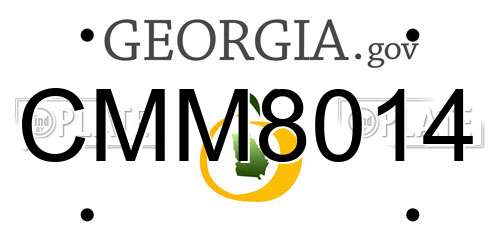 CMM8014 Georgia License Plate