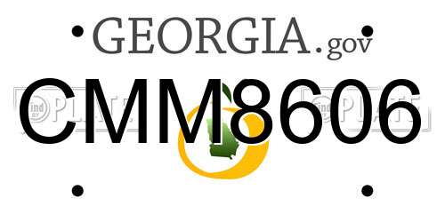 CMM8606 Georgia License Plate