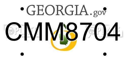 CMM8704 Georgia License Plate