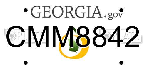 CMM8842 Georgia License Plate