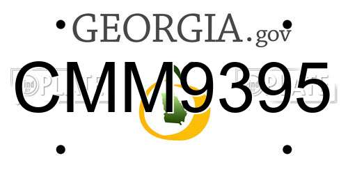 CMM9395 Georgia License Plate