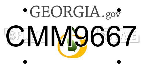 CMM9667 Georgia License Plate