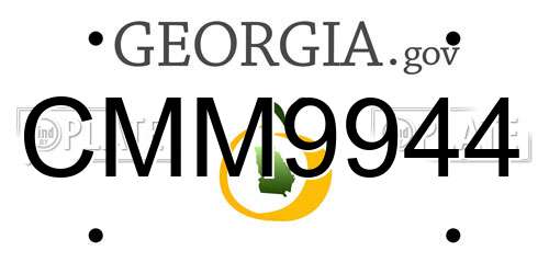 CMM9944 Georgia License Plate
