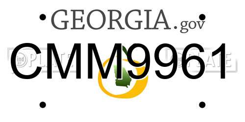 CMM9961 Georgia License Plate