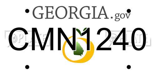 CMN1240 Georgia License Plate