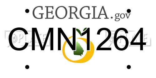CMN1264 Georgia License Plate