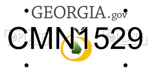 CMN1529 Georgia License Plate