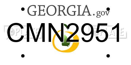 CMN2951 Georgia License Plate