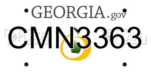 CMN3363 Georgia License Plate