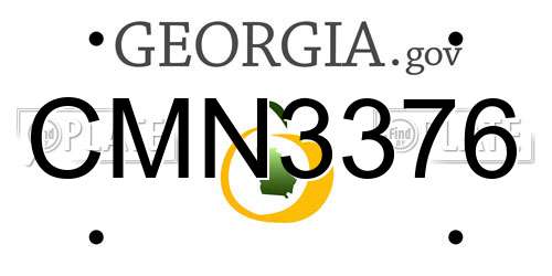 CMN3376 Georgia License Plate