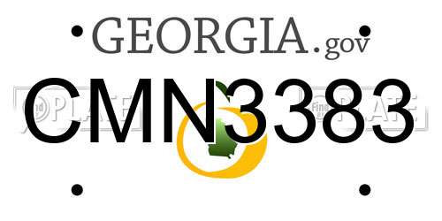 CMN3383 Georgia License Plate