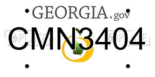 CMN3404 Georgia License Plate
