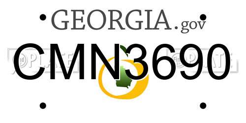 CMN3690 Georgia License Plate