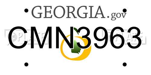 CMN3963 Georgia License Plate