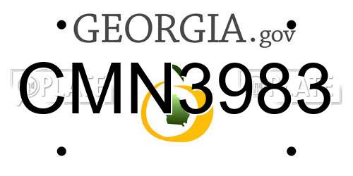 CMN3983 Georgia License Plate