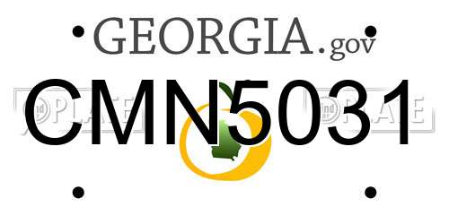 CMN5031 Georgia License Plate