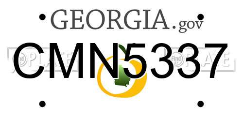 CMN5337 Georgia License Plate
