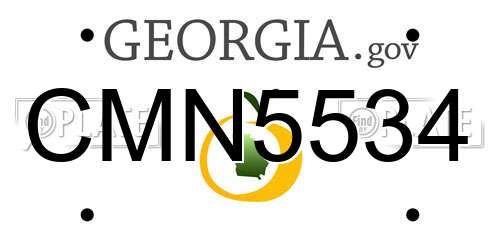 CMN5534 Georgia License Plate