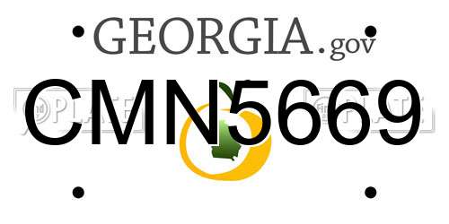 CMN5669 Georgia License Plate