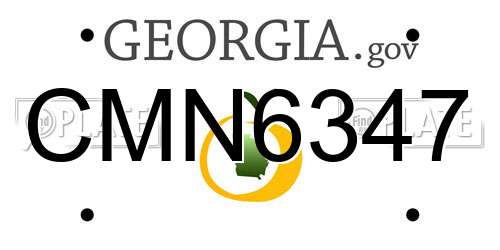 CMN6347 Georgia License Plate