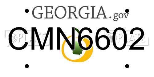 CMN6602 Georgia License Plate