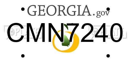 CMN7240 Georgia License Plate