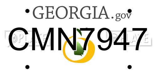 CMN7947 Georgia License Plate