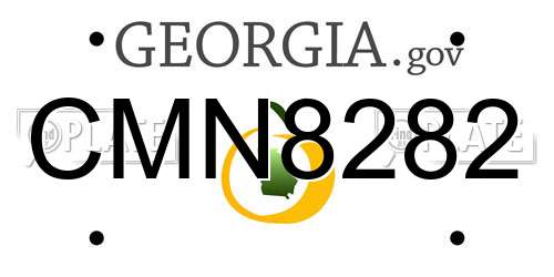 CMN8282 Georgia License Plate