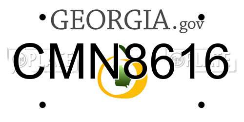 CMN8616 Georgia License Plate