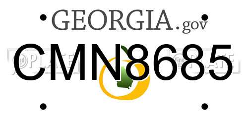 CMN8685 Georgia License Plate