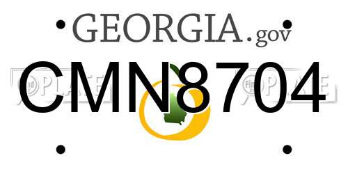 CMN8704 Georgia License Plate