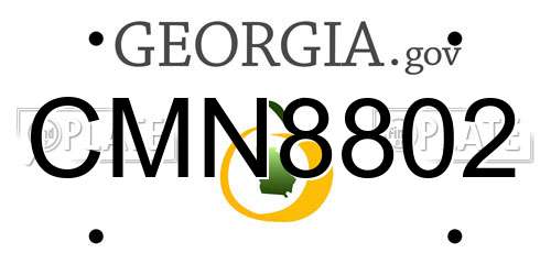 CMN8802 Georgia License Plate