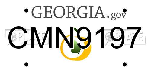CMN9197 Georgia License Plate