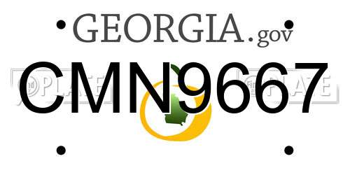 CMN9667 Georgia License Plate