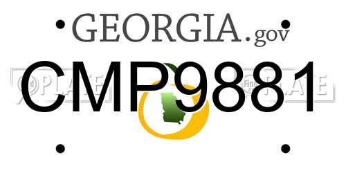 CMP9881 Georgia License Plate