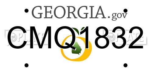 CMQ1832 Georgia License Plate