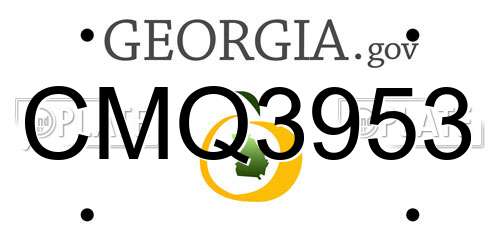 CMQ3953 Georgia License Plate