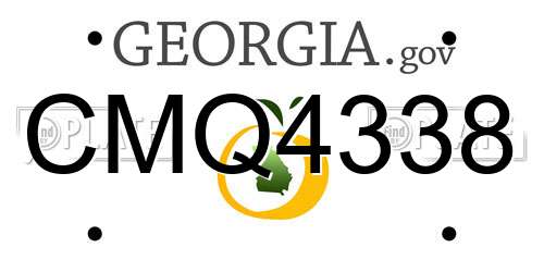 CMQ4338 Georgia License Plate