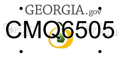 CMQ6505 Georgia License Plate