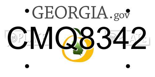CMQ8342 Georgia License Plate