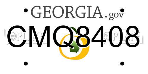 CMQ8408 Georgia License Plate