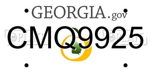 CMQ9925 Georgia License Plate