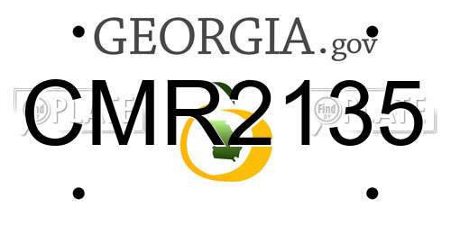 CMR2135 Georgia License Plate